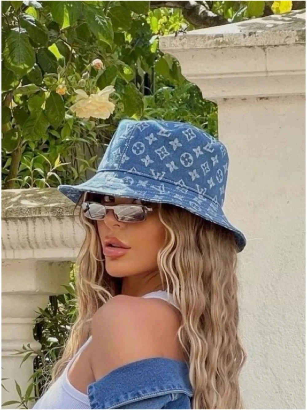 Louis Vuitton Denim Monogram Bucket Hat in Light Blue - Picture 1 of 6